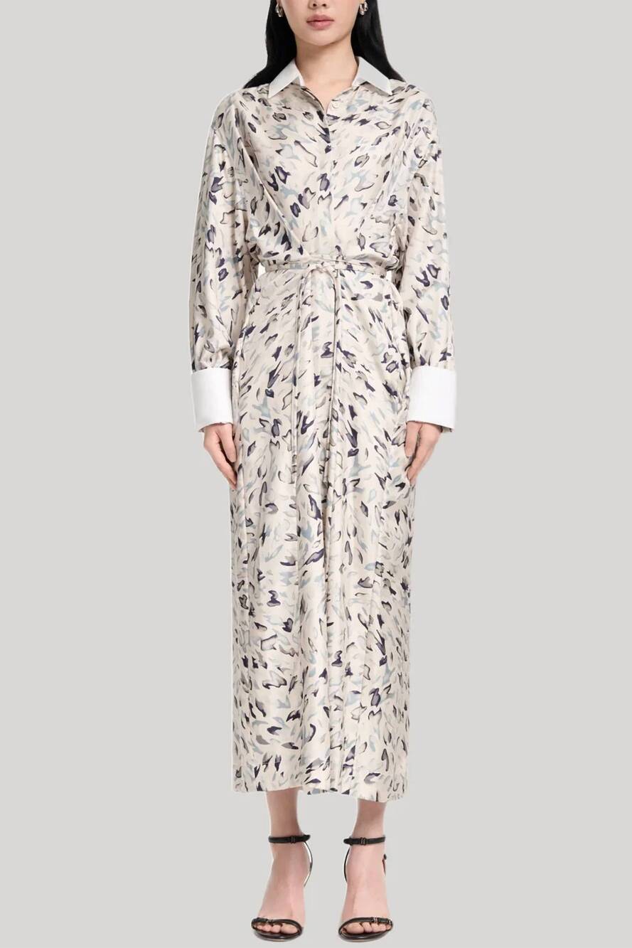 NEW ALTUZARRA women's floyd dress in ivory animal